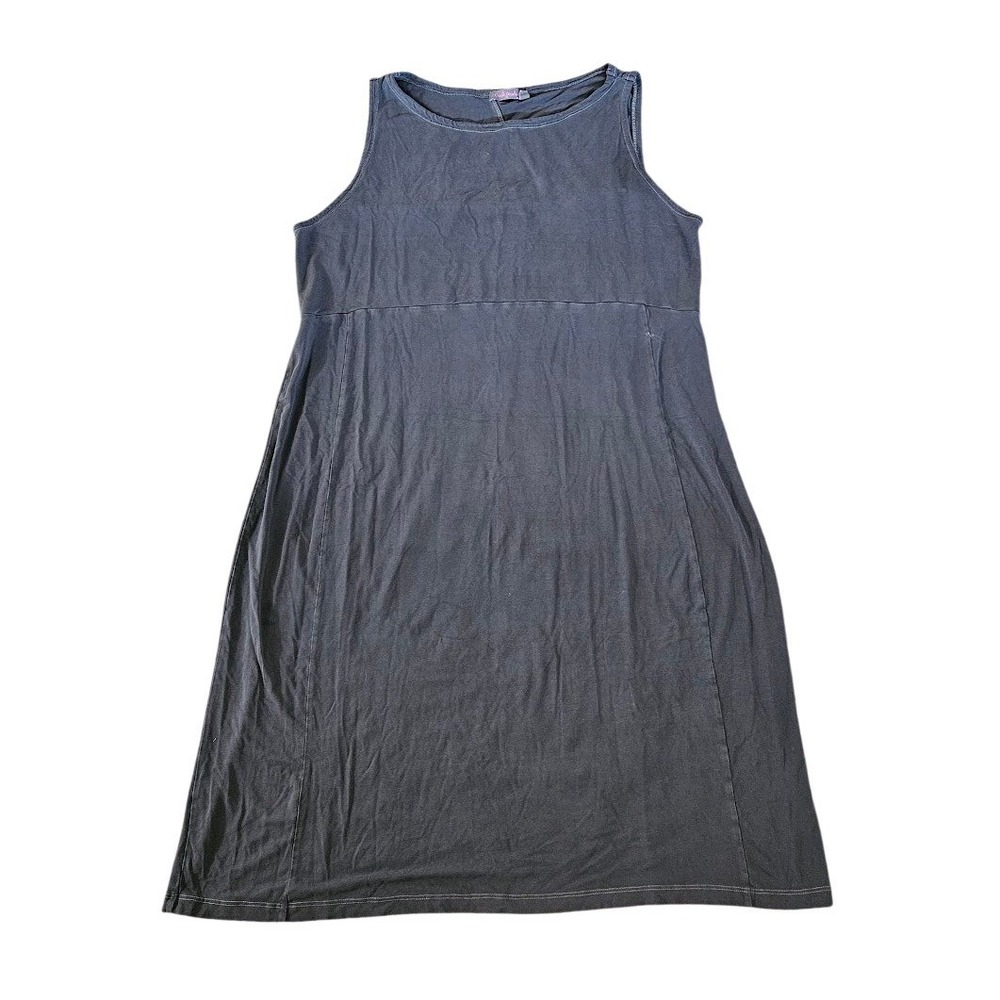 Fresh Produce Women XL Charcoal Gray Sleeveless Jersey Knit Keyhole Back Dress